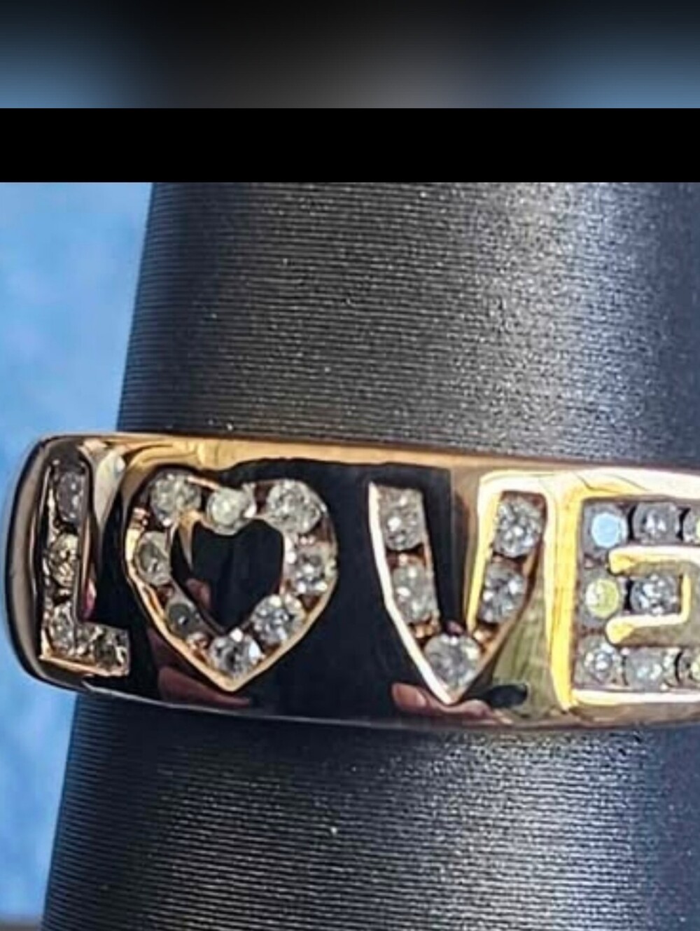 Estate 14kt Gold Custom "LOVE" Diamond Ring